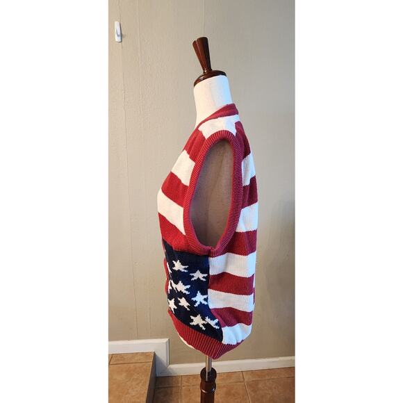 Structure American Flag Patriotic Sweater Vest SZ Medium Election - Picture 2 of 10